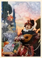 "Markera hur en sträng, söt make till en annan, slår var och en av var och en genom ömsesidig ordning" från "Harmony and Melody" i The Songs and Sonnets of William Shakespeare