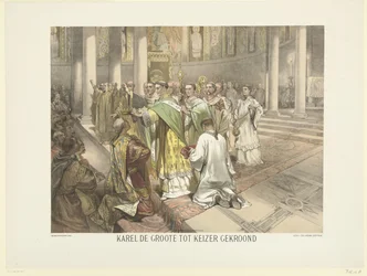 Karl den store kröns till kejsare, 800. Serie med 24 planscher över fosterlandets historia för Skola och Hem (serietitel)