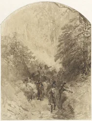 Krigare i en skog