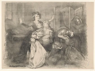 Scen från scendramat Marie Antoinette Tillkännagivanden av baletter och pjäser framförda i Amsterdam City Theatre (serietitel)