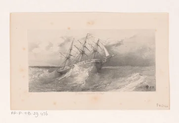 Segelfartyg i storm på havet
