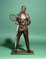 En bronsfigur av H.R.H. Prinsen av Wales, senare Edward VIII, klädd för tennis, ca 1920-1930-talet