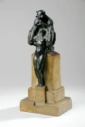 Maquette för en trädgårdsfontängrupp av nymfer och satyrer