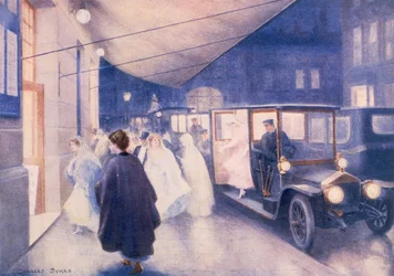 Affisch som annonserar Rolls-Royce-bilar, c1907