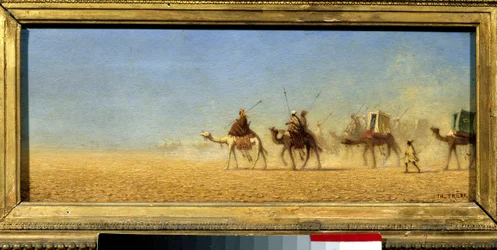 Karavan korsar öknen. Målning av Charles Theodore Frere dit Bey Frere (1814-1888)