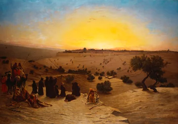 Pilgrimer dyrkar utanför Jerusalem