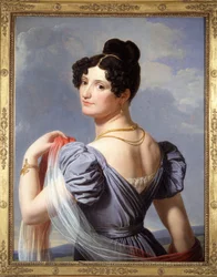 Porträtt av Anne Boutet, känd som Mademoiselle Mars (1779-1847), fransk skådespelerska. Målning av Charles Thévenin, först utställd på världsutställningen 1900.