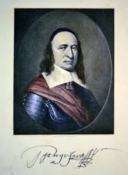 Peter Stuyvesant (färgad gravyr)