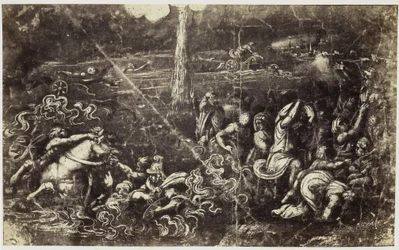 Fotoreproduktion av en teckning av Raphael, en drunknande armé efter Israels korsning av Röda havet