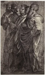 Fotoreproduktion av en teckning av Raphael, sex vise män