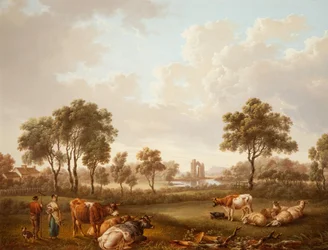 Landskap med figurer, 1812