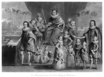 Familjen till kung James I av England, Skottland och Irland, 1816.