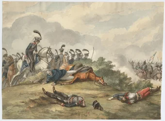Marskalk Blücher vid slaget vid Ligny den 16 juni 1815, 1818