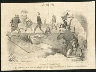 Illustration av Charles Vernier (? -1887) i Le Charivari - En politisk fågelfågel - Republikens president, Ministere de l