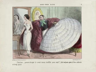 Justine, tror du att jag blir tillräckligt fylld av det här... Från Modes pour rire, 1855-1859.