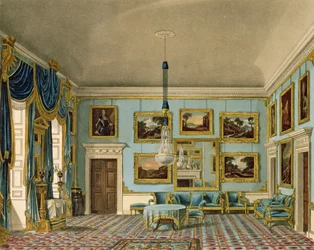 The Blue Velvet Room på Buckingham House, graverad av Daniel Havell