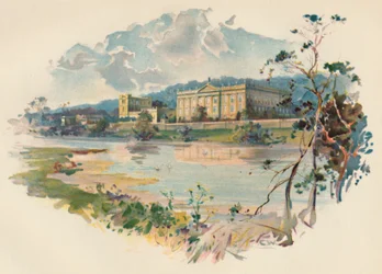 Chatsworth från Derwent, c1890