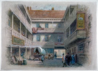 Courtyard of the White Hart Inn, Borough High Street, Southwark, London, c1860