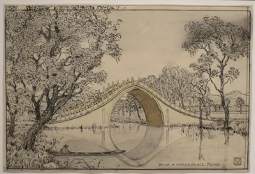 "Bron i Sommarpalatset, Peking" av Charles W. Bartlett, HMA 28113