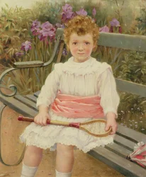 Tjej med badmintonracket