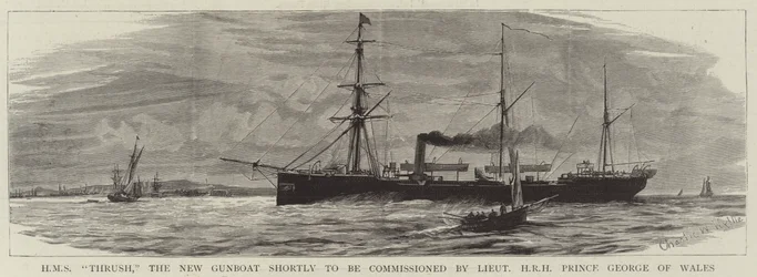 HMS Thrush, den nya kanonbåten kommer inom kort att tas i uppdrag av löjtnant HKH Prins George av Wales