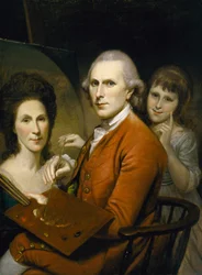 Självporträtt med Angelica Peale och Porträtt av Rachel, ca 1782-88 (olja på duk)