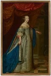 Porträtt av en kvinna i helfigur, traditionellt identifierad som Henrietta Maria, drottning av England