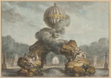 Projekt av en fontändekoration med en Charlière, 1783.