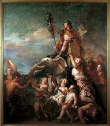 Bacchusmålningens triumf av Charles de la Fosse (1636-1716) 1600-talets sön. 1,57x0,83 m .