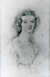 Porträtt av Ellen Nussey (penna på papper)