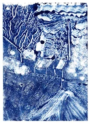 An Early Morning Walk, 2019 (monoprint)