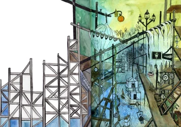 Invisible Cities, 2011 (akvarell och bläck)