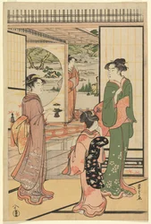 Vackra kvinnor vid en Yashiki (CBL J 2494)