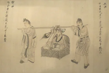 Detalj från handrullen "Scener ur Tao Yuanmings liv", av Chen Hongshou, 1650, Honolulu Academy of Arts