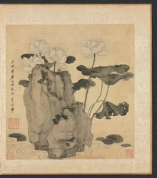 Målningar efter antika mästare: Lotus och klippor, 1598-1652.