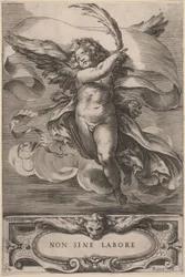 En allegorisk figur: Non sine labore, 1628.