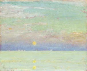 Månuppgång vid solnedgången, Cape Ann
