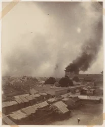 En stor brand vid Pekings huvudport, 1900