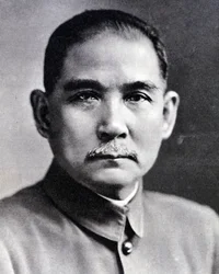 Porträtt av Sun Yat-sen (Yat Sen, Zhongshan) (1866-1925), kinesisk revolutionär och statsman.
