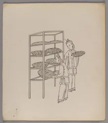 Album med separata blad: Silk Cultivation and Production (bläck på papper) (se även 499288-303)