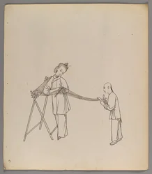 Album med separata blad: Silk Cultivation and Production (bläck på papper) (se även 499288-303)