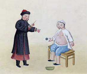 En akupunktör med sin patient, ca 1785 (wc på papper)