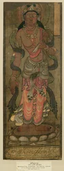 Ch.XXVI.a0100 Bodhisattva Manjusri, Tunhuang, 700-800-tal (tygfärg på siden)