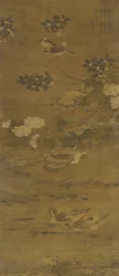 Blommor, ankor och andra fåglar, Ming- eller Qingdynastin, 1400-1700-talet