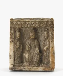 Fyrsidig miniatyrstele, möjligen västra Wei-dynastin, c.550