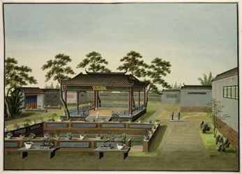 Trädgårdsscenen, ca 1820-40 (wc på papper)