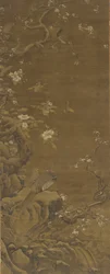 Fasaner och snötäckta plommonblommor, Ming- eller Qingdynastin, 1400-1700-talet
