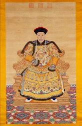 Porträtt av den kinesiske kejsaren Qianlong under ceremoni