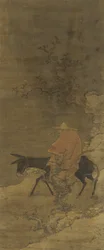 Rider genom snö på jakt efter plommonblommor, Ming- eller Qing-dynastin, 1400- och 1700-talet