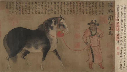 Hingst med brudgum, handscroll